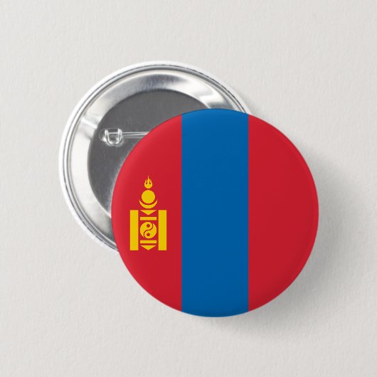 Badge Rond 5 Cm Drapeau de Mongolie (Devant & derrière)