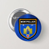 Badge Rond 5 Cm Drapeau de Montpellier (Devant & derrière)