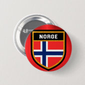 Badge Rond 5 Cm Drapeau de Norge (Devant & derrière)