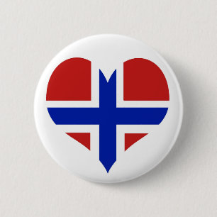 Badge Rond 5 Cm Drapeau de Norvège Scandinave