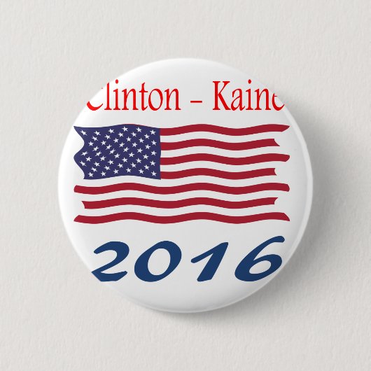 Badge Rond 5 Cm Drapeau de ondulation de Clinton Kaine (Devant)