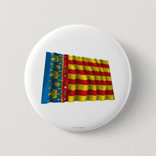 Badge Rond 5 Cm Drapeau de ondulation de Valence (Devant)