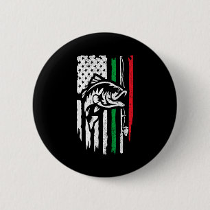 Badge Rond 5 Cm Drapeau de pêche italien américain B pour pêcheur