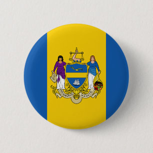 Badge Rond 5 Cm Drapeau de Philadelphie, Pennsylvanie Bouton à rev