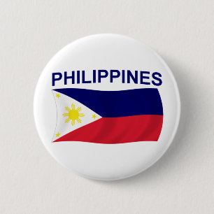 Badge Rond 5 Cm Drapeau de Philippines