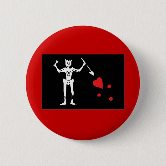 Badge Rond 5 Cm Drapeau de pirate de Blackbeard (Devant)