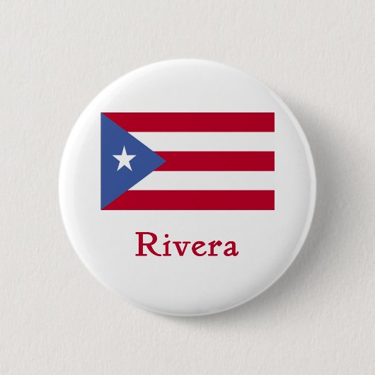 Badge Rond 5 Cm Drapeau de Portoricain de Rivera (Devant)