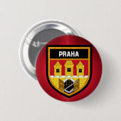 Badge Rond 5 Cm Drapeau de Prague (Devant & derrière)