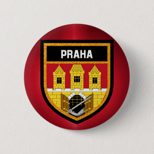 Badge Rond 5 Cm Drapeau de Prague