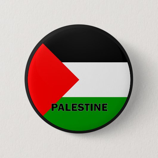 Badge Rond 5 Cm Drapeau de qualité de rondeau de la Palestine (Devant)