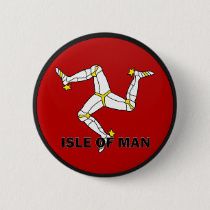 Badge Rond 5 Cm Drapeau de qualité de rondeau d'île de Man