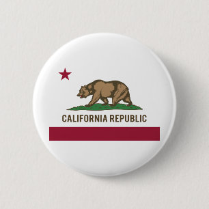 Badge Rond 5 Cm Drapeau de République de la Californie - couleur