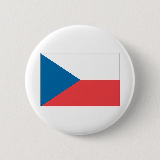 Badge Rond 5 Cm Drapeau de République Tchèque (Devant)
