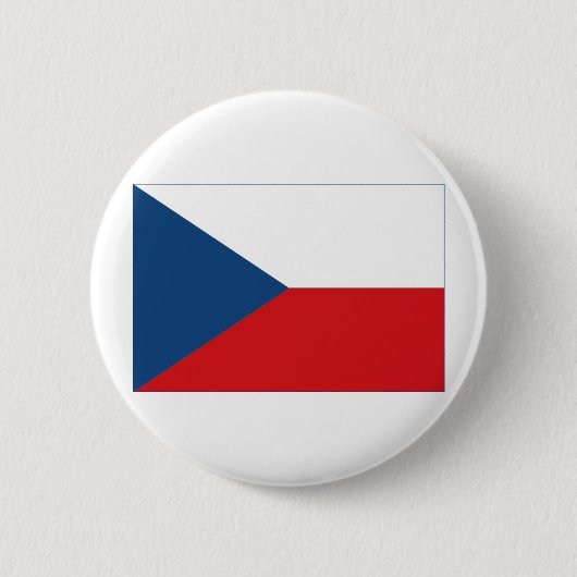 Badge Rond 5 Cm Drapeau de République Tchèque (Devant)