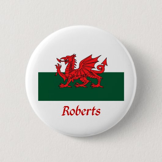 Badge Rond 5 Cm Drapeau de Roberts Gallois (Devant)