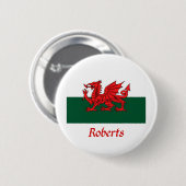 Badge Rond 5 Cm Drapeau de Roberts Gallois (Devant & derrière)