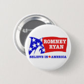 Badge Rond 5 Cm Drapeau de Romney Ryan Eagle (Devant & derrière)
