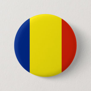 Badge Rond 5 Cm Drapeau de Roumanie