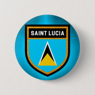 Badge Rond 5 Cm Drapeau de Sainte-Lucie