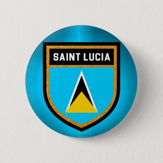 Badge Rond 5 Cm Drapeau de Sainte-Lucie (Devant)
