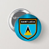 Badge Rond 5 Cm Drapeau de Sainte-Lucie (Devant & derrière)