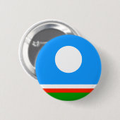 Badge Rond 5 Cm Drapeau de Sakha (Devant & derrière)