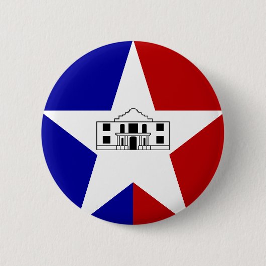 Badge Rond 5 Cm Drapeau de San Antonio, Texas (Devant)