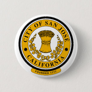 Badge Rond 5 Cm Drapeau de San Jose, Californie
