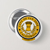 Badge Rond 5 Cm Drapeau de San Jose, Californie (Devant & derrière)