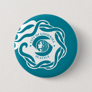 Badge Rond 5 Cm Drapeau de Seattle (Washington)