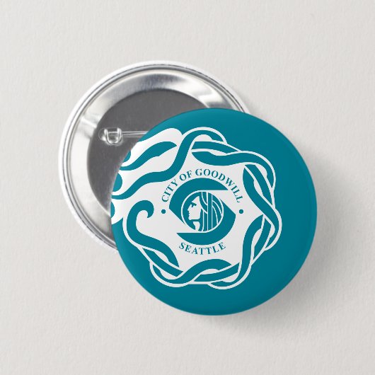 Badge Rond 5 Cm Drapeau de Seattle (Washington) (Devant & derrière)