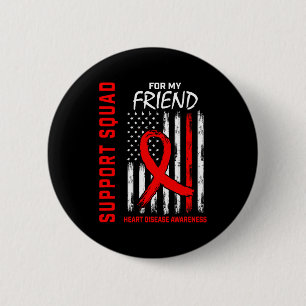 Badge Rond 5 Cm Drapeau de sensibilisation à la maladie cardiaque