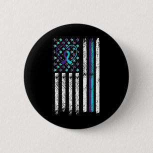 Badge Rond 5 Cm Drapeau de sensibilisation au suicide Anxiété Sant