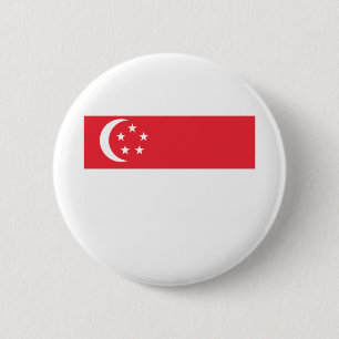 Badge Rond 5 Cm Drapeau de Singapour