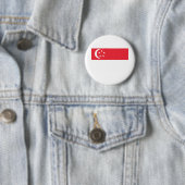 Badge Rond 5 Cm Drapeau de Singapour (En situation)