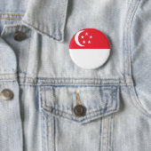 Badge Rond 5 Cm Drapeau de Singapour (En situation)