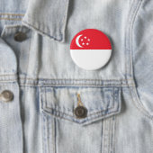 Badge Rond 5 Cm Drapeau de Singapour (En situation)