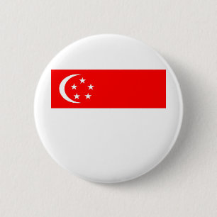 Badge Rond 5 Cm Drapeau de Singapour
