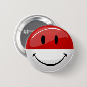 Badge Rond 5 Cm Drapeau de sourire du Monaco (Devant & derrière)