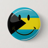 Badge Rond 5 Cm Drapeau de sourire rond brillant de Bahamain (Devant)