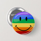 Badge Rond 5 Cm Drapeau de sourire rond brillant de gay pride (Devant & derrière)