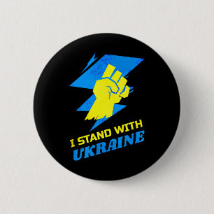 Badge Rond 5 Cm Drapeau de soutien à l'Ukraine Anti-Poutine Dites