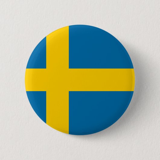 Badge Rond 5 Cm Drapeau de Suède (Devant)