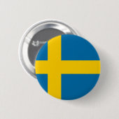 Badge Rond 5 Cm Drapeau de Suède (Devant & derrière)