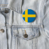 Badge Rond 5 Cm Drapeau de Suède (En situation)