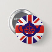 Badge Rond 5 Cm Drapeau de thé britannique (Devant & derrière)