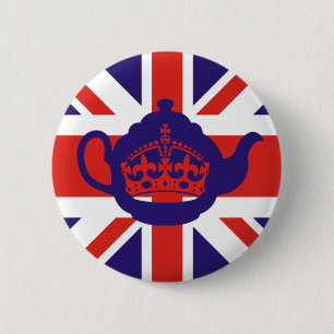 Badge Rond 5 Cm Drapeau de thé britannique