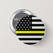 Badge Rond 5 Cm Drapeau de Thin Yellow (Devant & derrière)