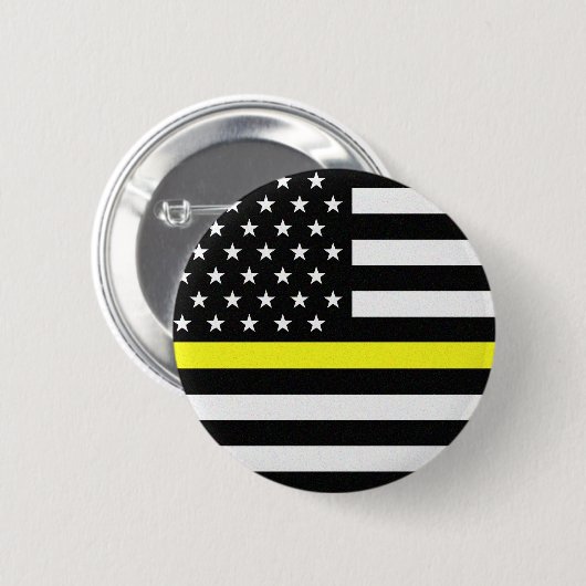 Badge Rond 5 Cm Drapeau de Thin Yellow (Devant & derrière)