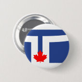 Badge Rond 5 Cm Drapeau de Toronto (Ontario) Bouton (Devant & derrière)